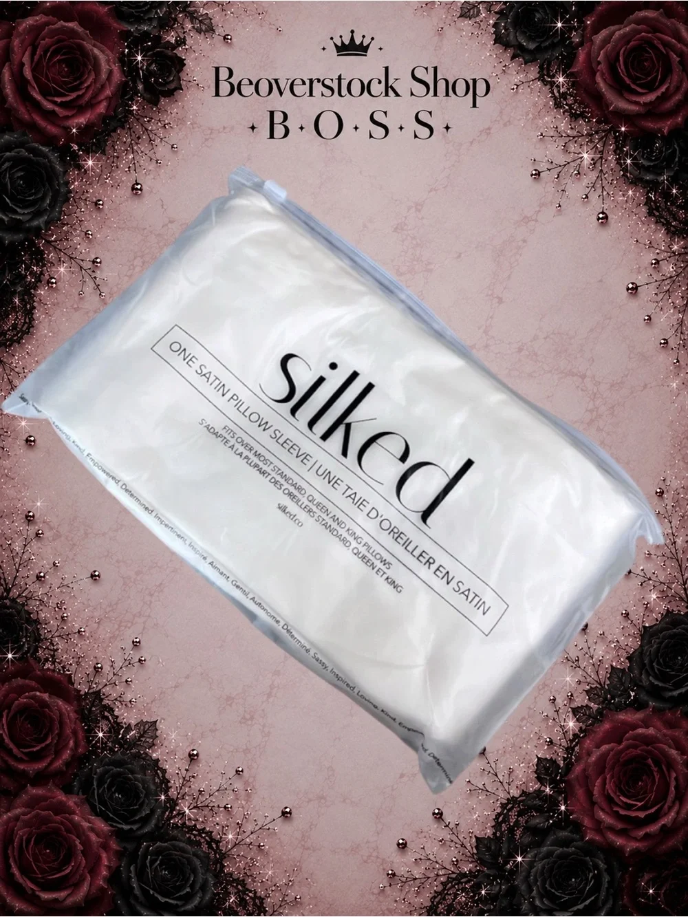 New Silked Satin Pillow Sleeve Standard/Queen Ivory Hair Skin Anti-Frizz Pillowc